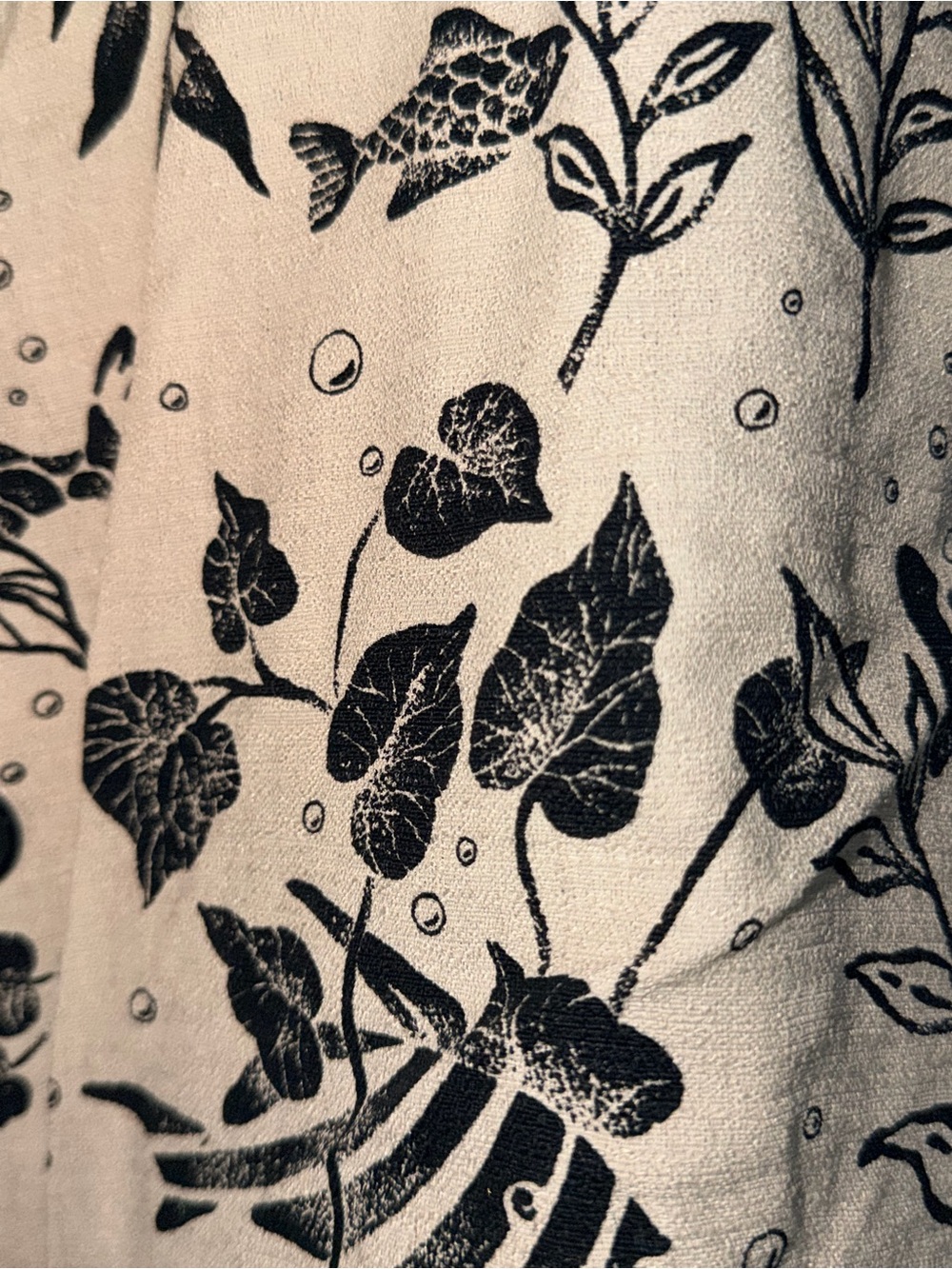 VTG 90s Gloria Lance Woman Two-Piece Look Blouse, Tropical Fish Botanical Print - Picture 3 of 10